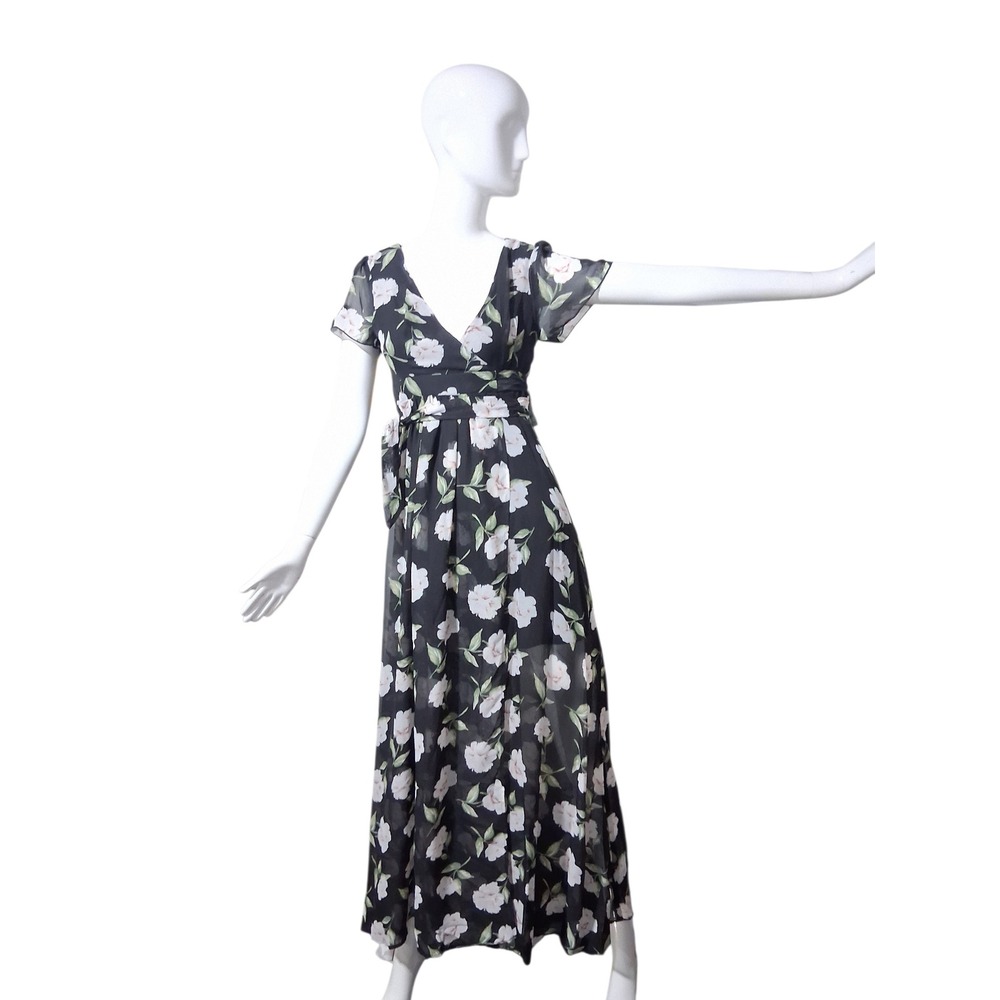 NWT Y2k Charlotte Russe Whimsical Women size Small Fairygrunge Floral Wrap Dress